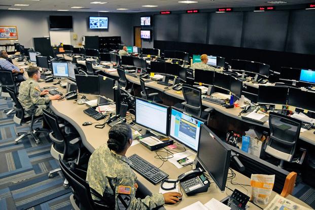 The Cyber Operations Center on Fort Gordon, Ga., is home to signal and military intelligence non-commissioned officers, who watch for and respond to network attacks. (Photo: U.S. Army/Michael L. Lewis)