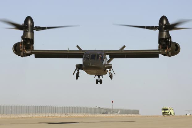 Bell Helicopter's V-280 Valor tilt-rotor aircraft completed the maiden flight around 2 p.m. local time at the company's Amarillo, Texas, facility, according to the company. (Bell Helicopter photo)