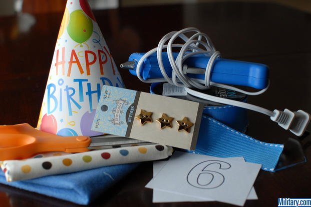 You'll need these supplies for your care package birthday hat. (Military.com)