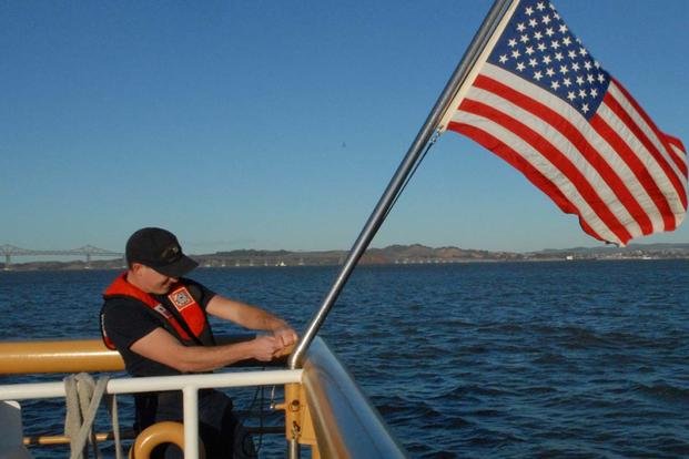 American flag coast guard