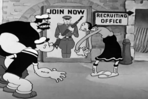Popeye in "I'm in the Army Now" (Paramount) Popeye I'm in the Army Now