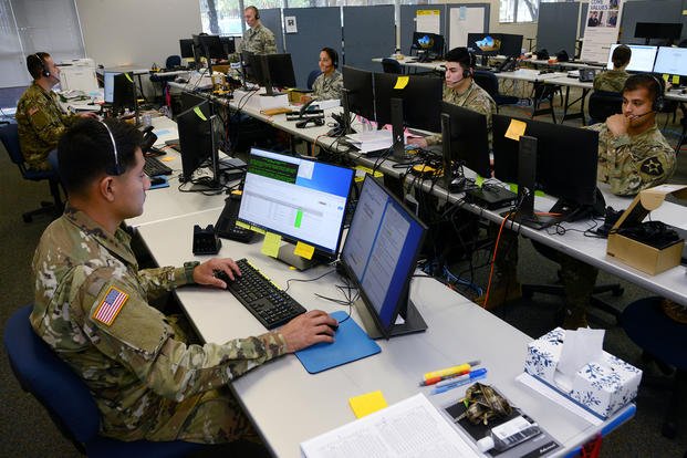 Oregon Army and Air National Guardsmen help the Oregon Employment Department on a backlog of unemployment claims.