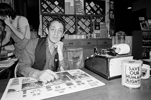 Harvey Milk, a gay political leader in San Francisco, is seen pictured in his camera store on Castro Street, June 28, 1977, in San Francisco. (AP File Photo) Harvey Milk, a gay political leader in San Francisco, is seen pictured in his camera store on Castro Street.
