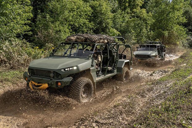 Looks like there’s room for a bike rack on that Infantry Squad Vehicle. (General Motors Defense photo) Looks like there’s room for a bike rack on that Infantry Squad Vehicle.