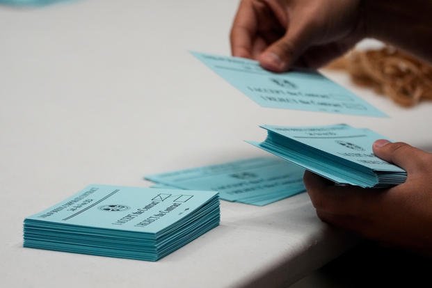 FILE - A volunteer sorts votes on a new contract offer from Boeing, Nov. 4, 2024, at the IAM District 751 Union Hall in Seattle. (AP Photo/Lindsey Wasson, File) Boeing Strike Midwest