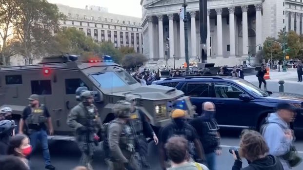 Armored Vehicles Near Courthouse