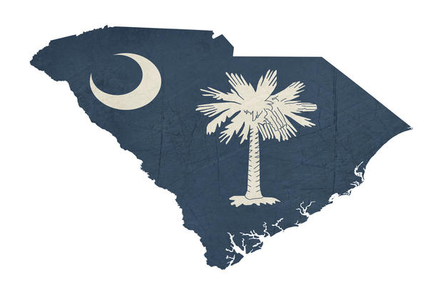 South Carolina Map and Flag