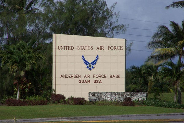 Andersen Air Force Base, Guam is located on the north end of Guam, approximately 15 miles from the capital, Agana (Source: militaryinstallations.dod.mil)