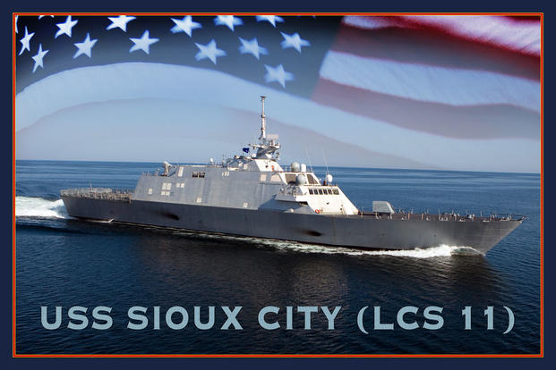 An artist rendering of the littoral combat ship USS Sioux City (LCS11). (U.S. Navy photo illustration by Stan Bailey/Released)