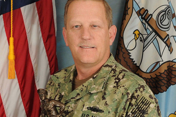Senior Chief Gunner's Mate (SW/EXW) Robert Hyatt of Navy Expeditionary Combat Command. (U.S. Navy photo by Mass Communication Specialist 3rd Class Lauren Booher)