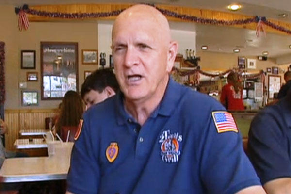 C. Lynn Lowder does an interview for Fox on 1 Vet at a Time at one of the businesses he helped a veteran start. (Fox News)