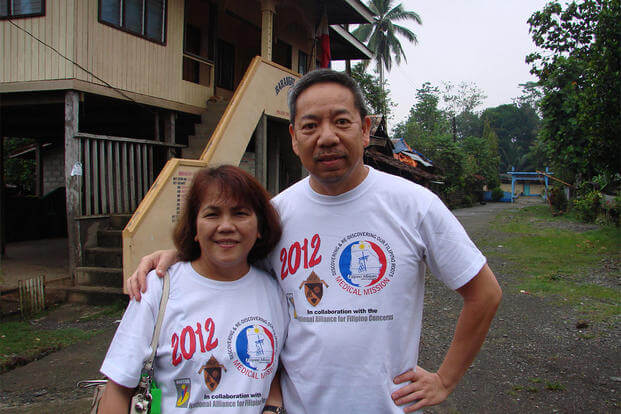 Air Force Master Sgt. Cesar Jurilla and his wife, Cora, travel annually to remote villages in the Philippines as a part of a medical mission with the Filipino ministry of California’s San Bernardino Roman Catholic diocese. Courtesy photo  