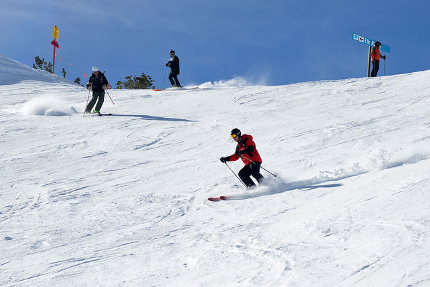 Troops and civilians from Hill Air Force Base took advantage of being stationed in Utah when they took to the slopes at Snowbasin Resort for the annual Team Hill Ski Day Feb. 12, 2016. Alex R. Lloyd/Air Force