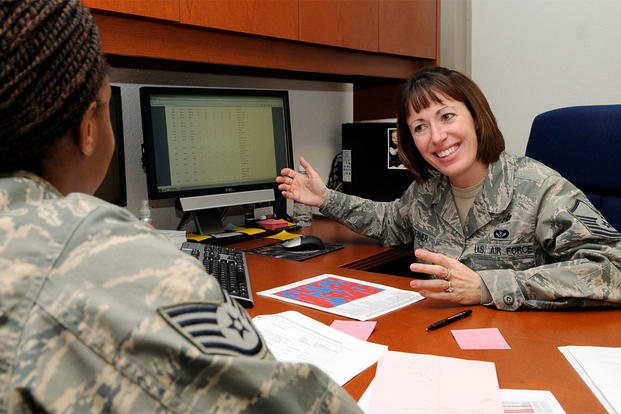 U.S. Air Force Master Sgt. Michele Deaner, career assistance advisor, 354th Fighter Wing