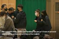 Crowd Surge Belongings Laid out in Seoul Sports Hall