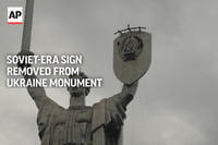 Soviet-Era Sign Removed From Ukraine Monument