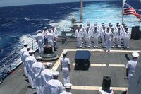 Navy burial at sea.