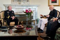 General Martin E. Dempsey meets with President of Afghanistan Hamid Karzai in Kabul. DOD photo by D. Myles Cullen.
