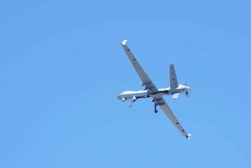 A U.S. Air Force MQ-9 Reaper flies over Creech Air Force Base