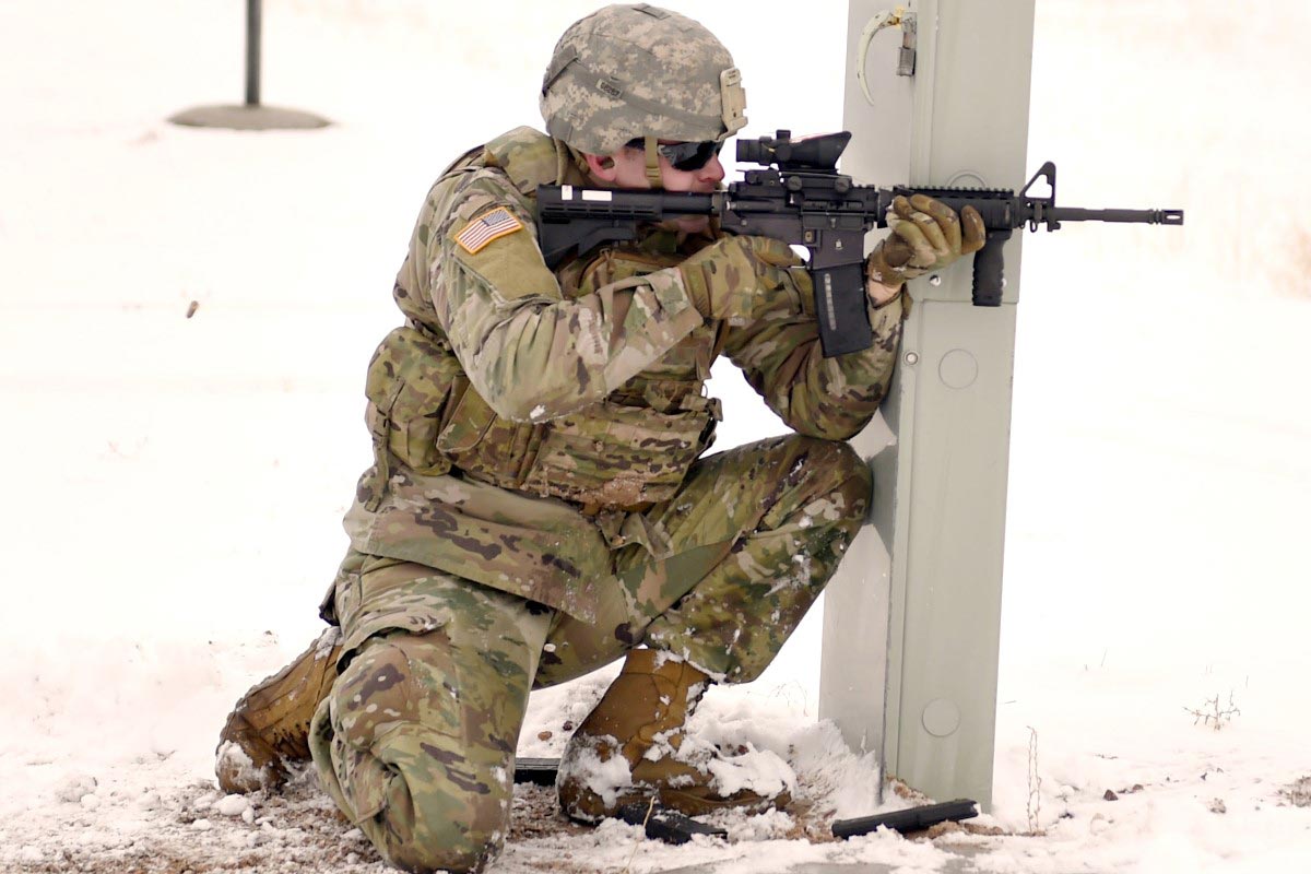 US Soldiers Refine their Marksmanship Skills at the M4 Range