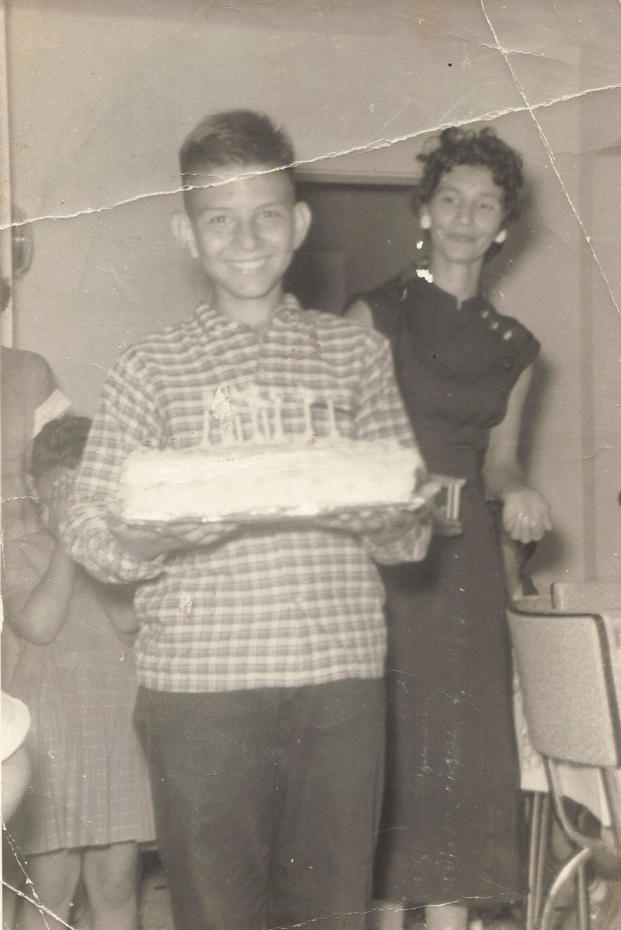 Childhood photo of Alfredo "Freddy" Gonzalez and his mother Dolia.