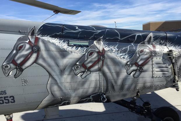 A close up of the HSC-14 show bird's tail painted by Shayne Meder. (Photo: Daniel Langhorne)