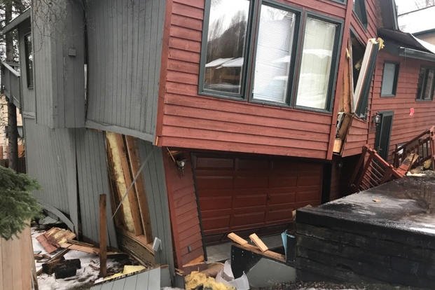The rental home of an Army family literally fell apart during Alaska's Nov. 30 7.0 magnitude earthquake. (Photo courtesy of Logan Cushman)