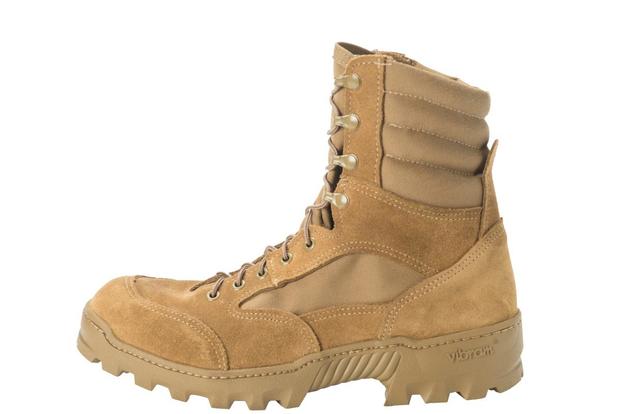 Army Combat Boot Prototype B is fully lined and padded to increase comfort and reduce blisters. The cupped outsole is stitched to the upper for high durability at low weight. (U.S. Army Research, Development and Engineering Command)