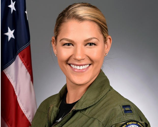 Capt. Captain Zoe M. Kotnik was the first female commander of the United States Air Force F-16 Viper Demonstration Team (U.S. Air Force)