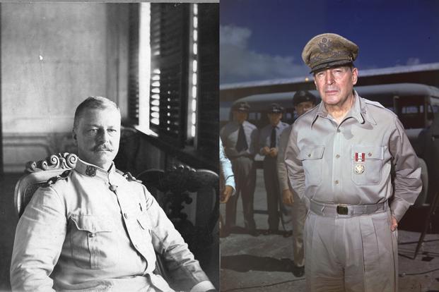 Arthur MacArthur and his son, Gen. Douglas MacArthur