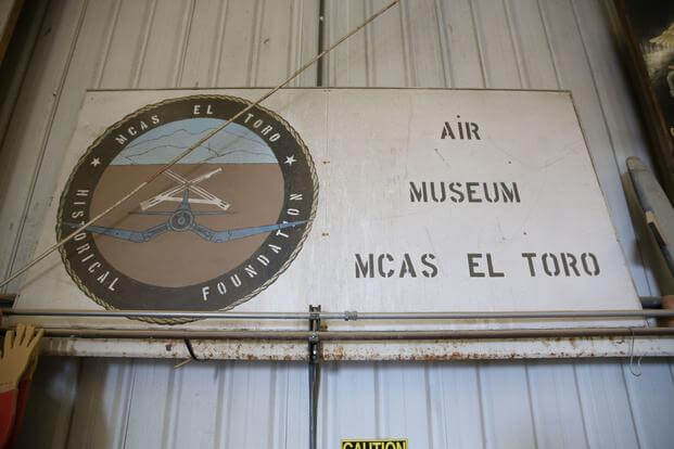 A sign paying homage to Marine Corps Air Station El Toro, California hangs in the Flying Leatherneck Aviation Museum aboard MCAS Miramar, California. The museum’s first home was aboard MCAS El Toro, and then relocated to MCAS Miramar after MCAS El Toro was closed. (Michael Thorn/U.S. Marine Corps)