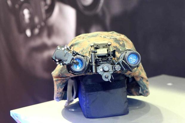 Another view of the Marine Corps’ new Squad Binocular Night Vision Optic, which was on display at Modern Day Marine 2019. Military.com photo by Matthew Cox