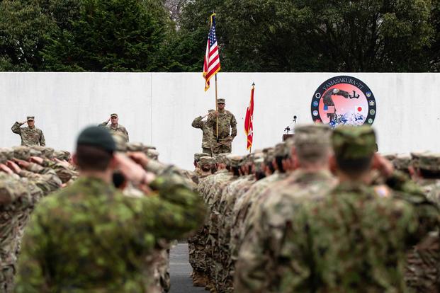 U.S. soldiers salute