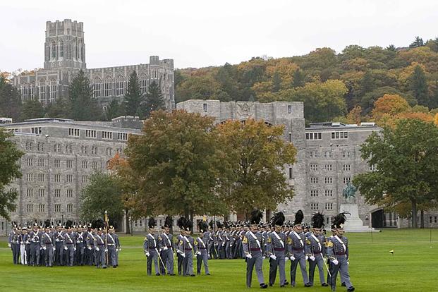 Cadets march at United States Military Academy at West Point, N.Y. 