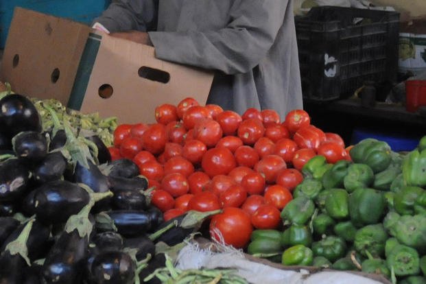 fresh vegetables at a market