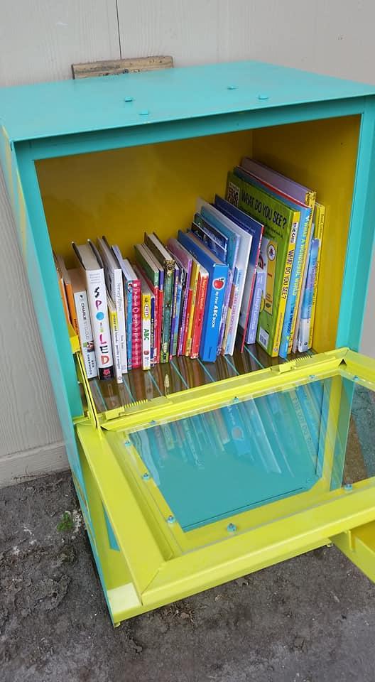 open book nook with books inside