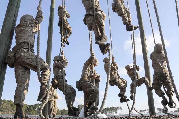 Recruits complete the Crucible aboard Marine Corps Recruit Depot Parris Island,