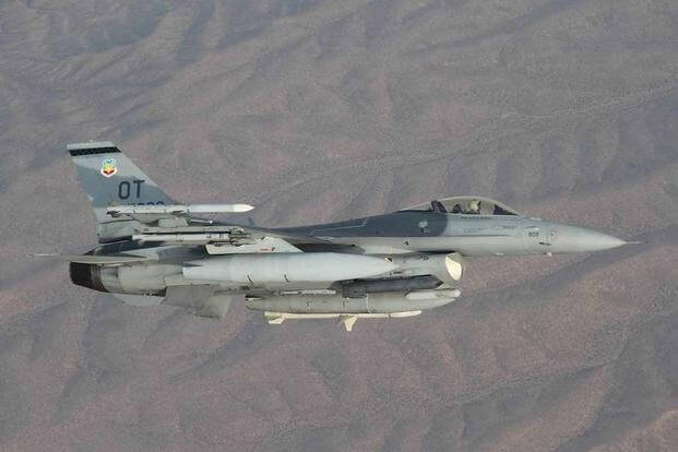 F-16 Fighting Falcon from the 422nd Test and Evaluation Squadron.
