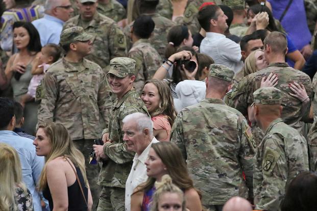 Soldiers from the 10th Mountain Division reunited with their families.