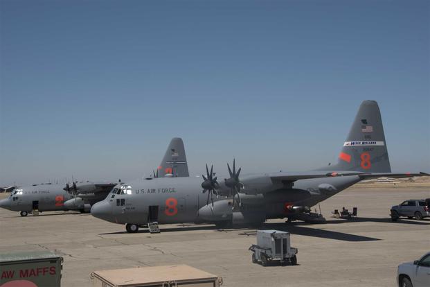 Modular Airborne Fire Fighting System-equipped C-130 planes.