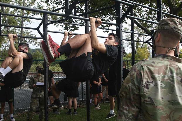 Leg Tuck portion of the Army Combat Fitness Test.