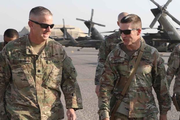 Sergeant Major of the Army Daniel A. Dailey visits with soldiers in Iraq and Syria who support the Combined Joint Task Force- Operation Inherent Resolve.