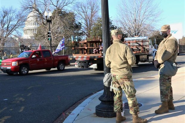 D.C. National Guard stand a security post U.S. Capitol