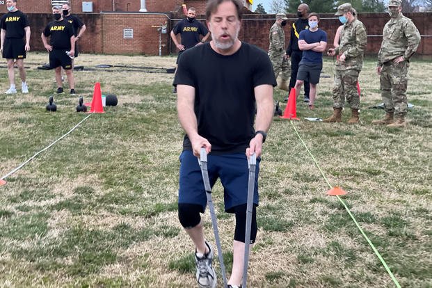 Matthew Cox took the Army’s new combat fitness test (ACFT) at Ft. Myer
