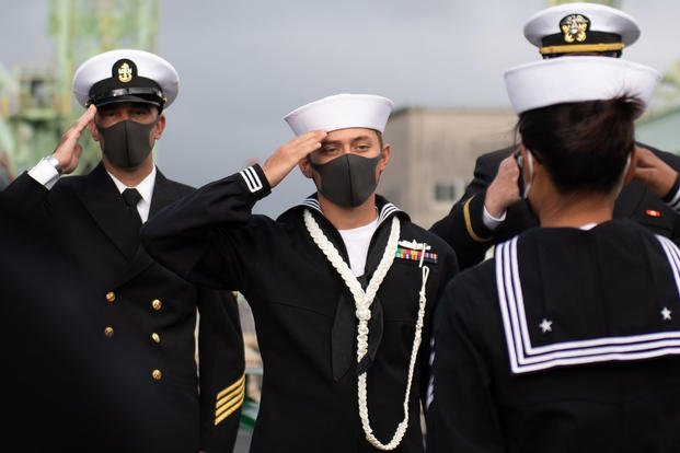 Reciting the Sailor's Creed 