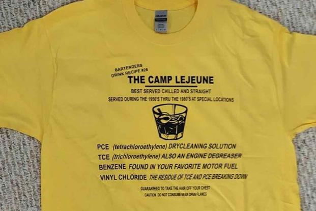 T-shirt popular with veterans sickened by Camp Lejeune's water system.
