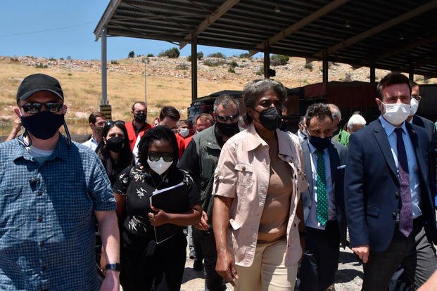 Linda Thomas-Greenfield visits the Bab al-Hawa border crossing between Turkey and Syria