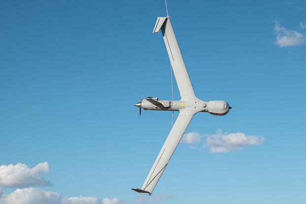 ScanEagle unmanned aerial system after flight at Al Asad, Iraq