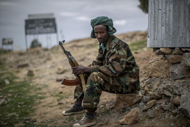 A fighter loyal to the Tigray People's Liberation Front (TPLF) 