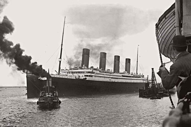 The Titanic departing Southampton in 1912